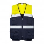 Chaleco laboral alta visibilidad multibolsillos 200 g/m2 Roly Beta color amarillo fluorescente segunda vista