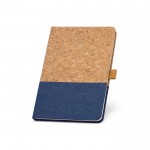 Libreta con tapa de corcho y logo color azul