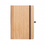 Libreta de bambú y corcho con tapa dura y porta bolígrafos A5 color natural primera vista