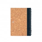 Cuaderno con tapa dura de corcho y RPET con boli B6 hojas lisas color negro segunda vista