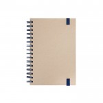 Libreta de anillas y tapa dura de caña de azúcar A5 hojas a rayas color azul segunda vista