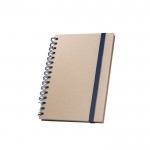 Libreta de anillas y tapa dura de caña de azúcar A5 hojas a rayas color azul