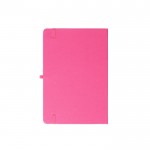 Libreta de 100% RPET y esquinas redondeadas A5 hojas a rayas color rosa segunda vista