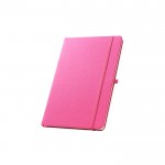 Libreta de 100% RPET y esquinas redondeadas A5 hojas a rayas color rosa