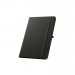 Libreta de 100% RPET y esquinas redondeadas A5 hojas a rayas color negro