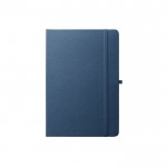 Libreta de 100% RPET y esquinas redondeadas A5 hojas a rayas color azul primera vista