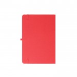 Libreta de 100% RPET y esquinas redondeadas A5 hojas a rayas color rojo segunda vista