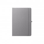 Libreta de 100% RPET y esquinas redondeadas A5 hojas a rayas color gris primera vista