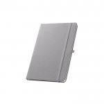 Libreta de 100% RPET y esquinas redondeadas A5 hojas a rayas color gris