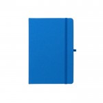 Libreta de 100% RPET y esquinas redondeadas A5 hojas a rayas color azul real primera vista
