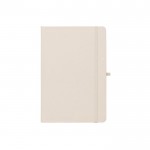 Libreta de 100% RPET y esquinas redondeadas A5 hojas a rayas color blanco roto primera vista