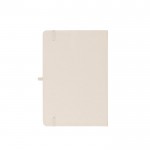 Libreta de 100% RPET y esquinas redondeadas A5 hojas a rayas color blanco roto segunda vista