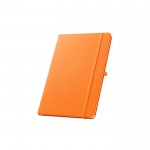 Libreta de 100% RPET y esquinas redondeadas A5 hojas a rayas color naranja