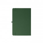 Libreta de 100% RPET y esquinas redondeadas A5 hojas a rayas color verde oscuro segunda vista