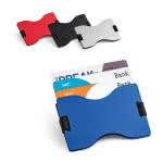 Tarjeteros corporativos de aluminio color azul real vista colores