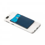 Portatarjetas de PU con cerradura RFID color azul con impresión