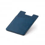Portatarjetas de PU con cerradura RFID color azul