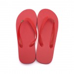 Chanclas con logo y con la bandera de Brasil Brasileiras color rojo tercera vista