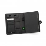 Carpeta con cargador inalámbrico color negro cuarta vista