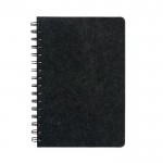 Libreta de fieltro reciclado con tapa semidura A5 hojas a rayas color gris oscuro primera vista