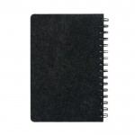 Libreta de fieltro reciclado con tapa semidura A5 hojas a rayas color gris oscuro tercera vista