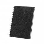 Libreta de fieltro reciclado con tapa semidura A5 hojas a rayas color gris oscuro