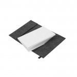 Bloc de notas con tapas de fieltro reciclado A5 hojas a rayas color gris oscuro quinta vista