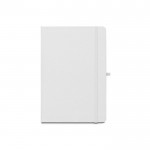 Libreta eco en poliéster reciclado con portaboli A5 hojas a rayas color blanco primera vista