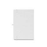 Libreta eco en poliéster reciclado con portaboli A5 hojas a rayas color blanco segunda vista