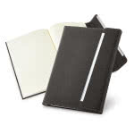 Exclusiva libreta con solapa A5 color negro vista productos