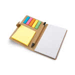 Set de bloc de notas con accesorios color marrón impreso