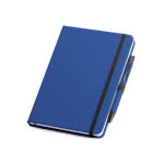Libreta corporativa en caja de presentación color azul real