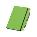 Libreta corporativa en caja de presentación color verde claro