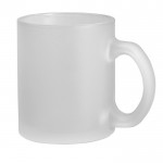 Taza de vidrio esmerilado con acabado en efecto hielo 340ml color blanco