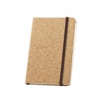 Libreta de corcho con separador y cierre elástico A5 hojas lisas color natural