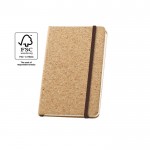 Libreta de corcho con separador y cierre elástico A5 hojas lisas varios colores