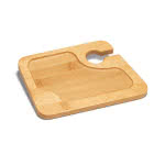 Tabla de madera con soporte para vino