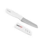 Cuchillo de acero con funda color blanco tercera vista