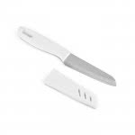 Cuchillo de acero con funda color blanco