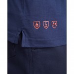 Polo de manga larga ignífugo con tapeta de 3 botones 220 g/m2 Roly Santana color azul marino vista detalle 1