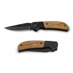 Navaja de bolsillo de acero inoxidable y madera con cierre varios colores