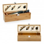 Set de vino presentado en elegante caja de bambú y metal varios colores