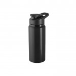 Botella deportiva de aluminio reciclado con cierre ”flip top” 660ml color negro