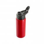 Botella deportiva de aluminio reciclado con cierre ”flip top” 660ml color rojo cuarta vista