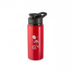 Botella deportiva de aluminio reciclado con cierre ”flip top” 660ml color rojo imagen con logo