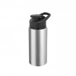 Botella deportiva de aluminio reciclado con cierre ”flip top” 660ml color plateado mate