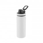 Botella de aluminio con asa de transporte y tapón de plástico 570ml color blanco