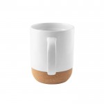 Taza de cerámica para sublimación con base de corcho extríble 390ml color blanco segunda vista