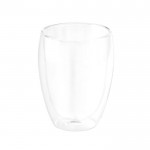 Vaso de vidrio con aislamiento de aire de doble pared 350ml color transparente