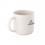Taza de cerámica para café con acabado mate y efecto rústico 90ml color blanco roto imagen con logo